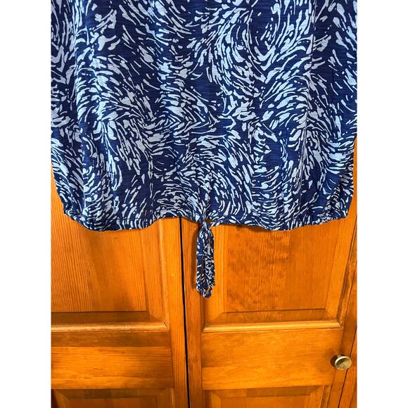 NWT Liz Claiborne Women's Drawstring Tee Blouse Short Sleeve Winter Blue Size XL - Picture 3 of 8